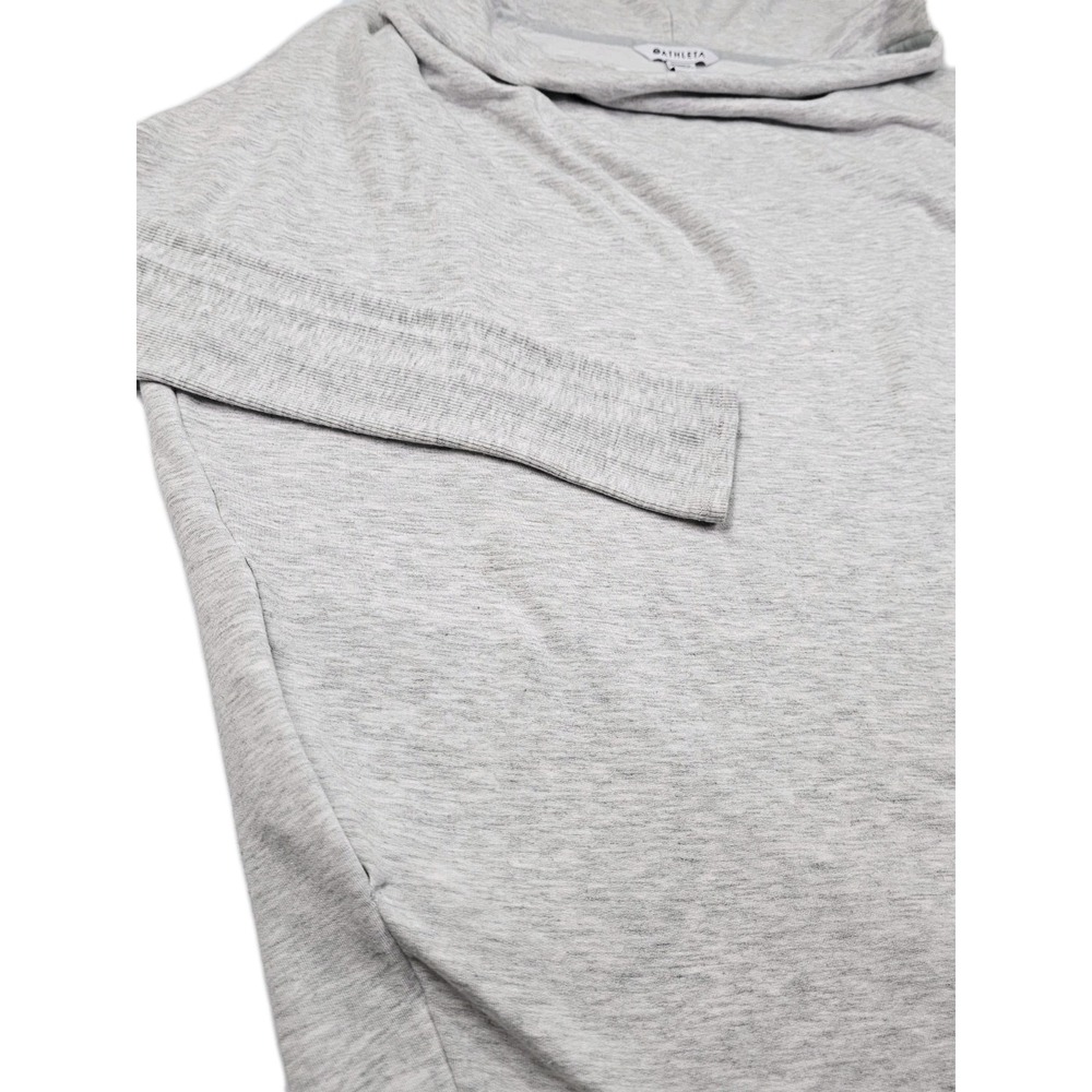 ATHLETA Purana Wrap Sweatshirt Med Hoodie Draped Pullover Modal Blend Light Gray - Picture 4 of 15